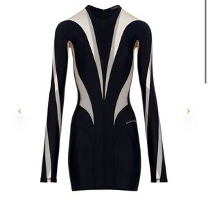 Mugler Black and White Graphic Mini Dress